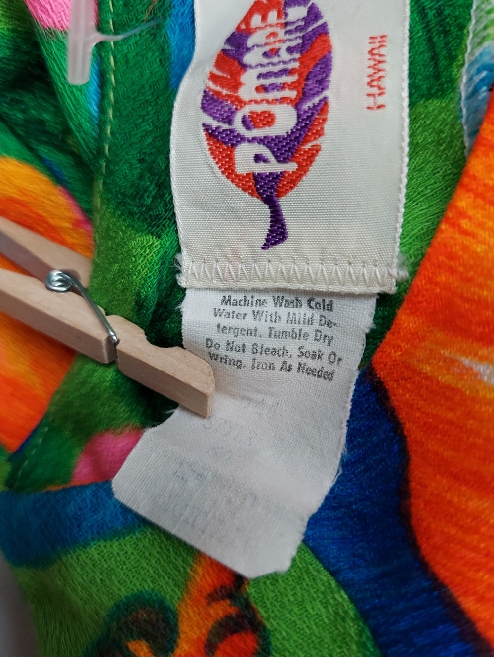 VTG 60/70s Pake Mu'u Maxi Dress POMARE M/L Neon Festival Boho Hippie Psychedelic - Picture 12 of 13